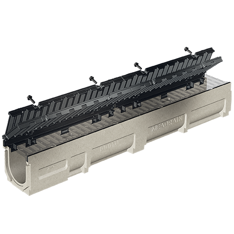 Drainage channel MEADRAIN EN/ENS 4 point bolted grating securement-fold_bolted