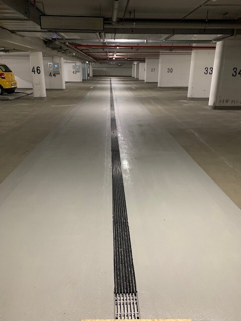 The underground car park at the Sparkasse bank in Zwickau